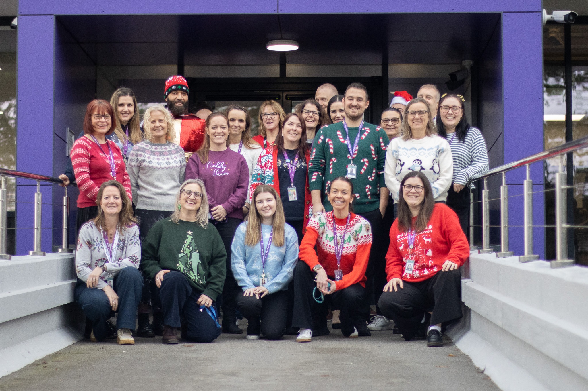 St David's staff in Christmas jumpers