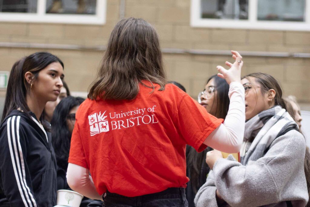 University of Bristol representative talks to St David's students.