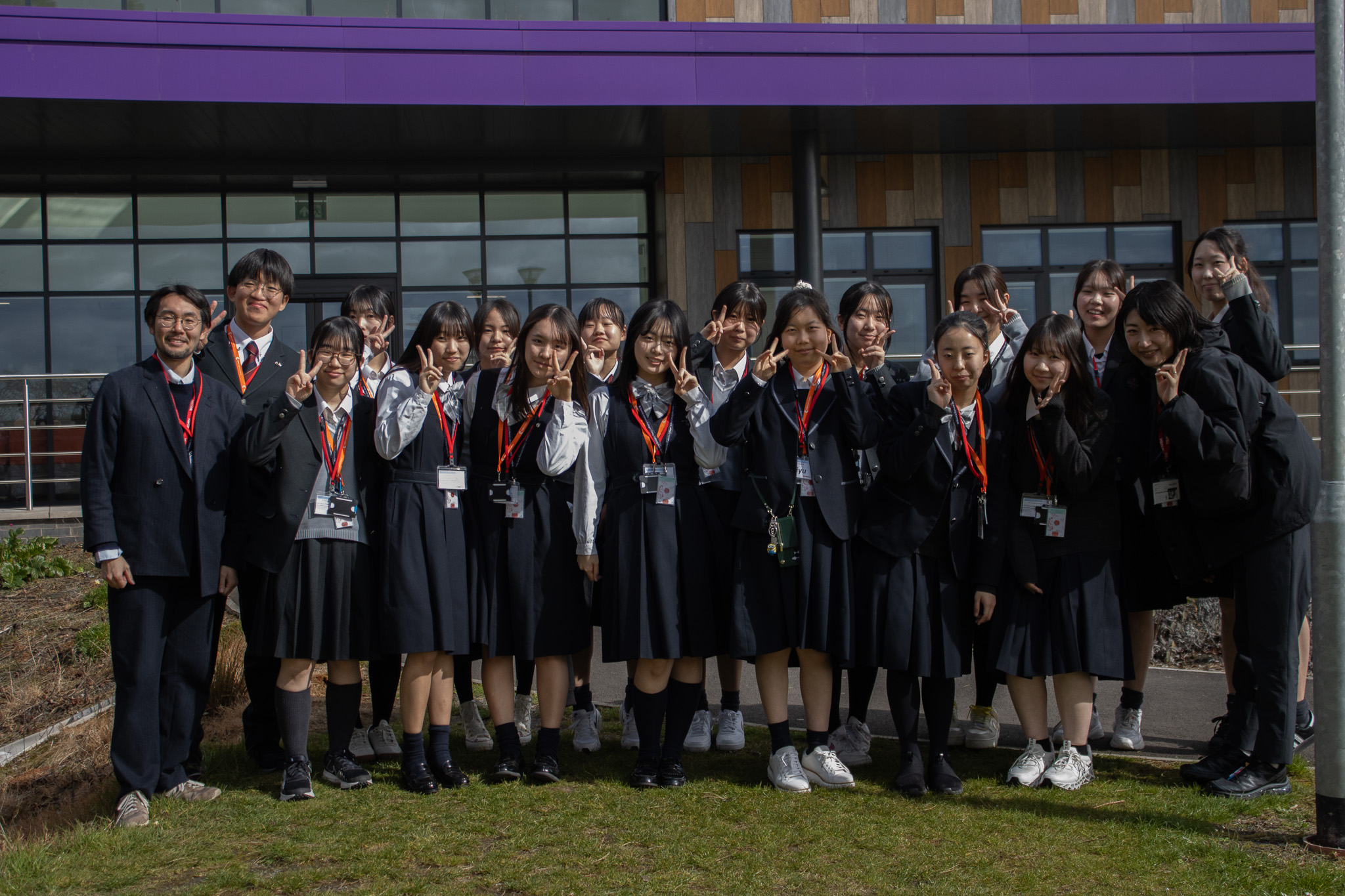 Japanese students outside St David's College