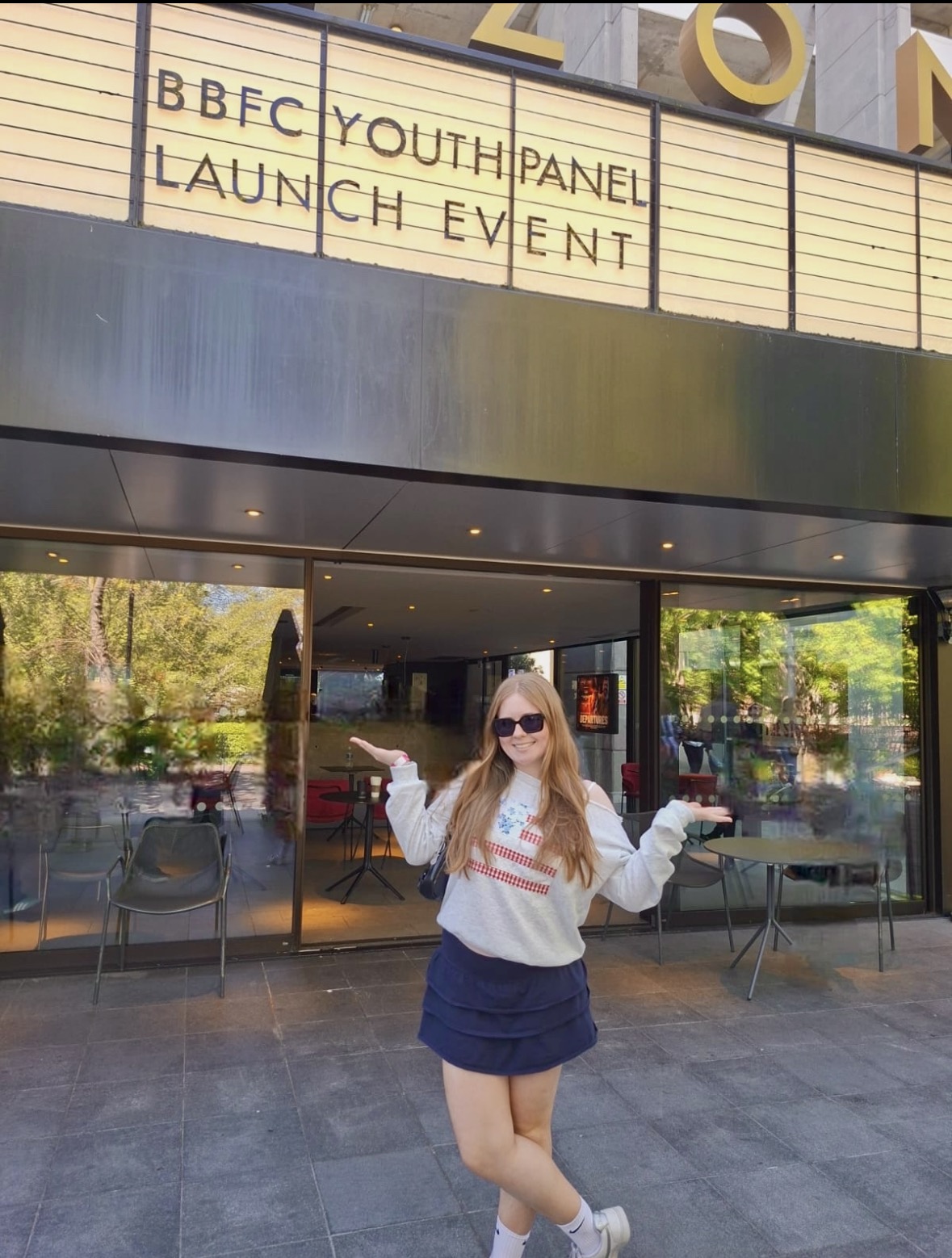 St David's student outside of the BBFC Youth Panel event