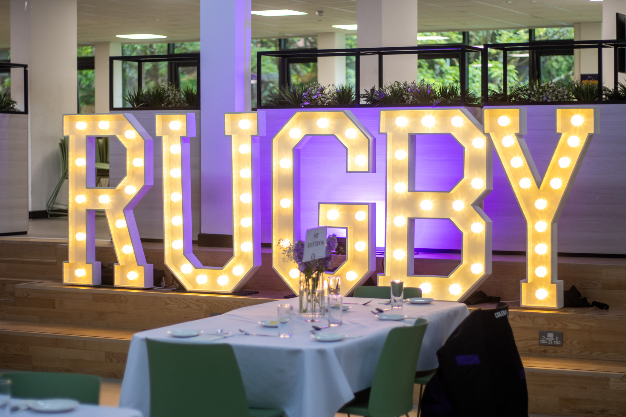 Big sign saying rugby