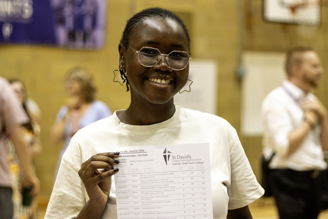 St David's student with her results