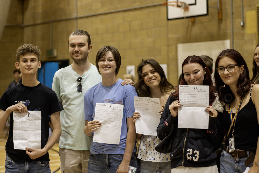 St David's Students posing on results day